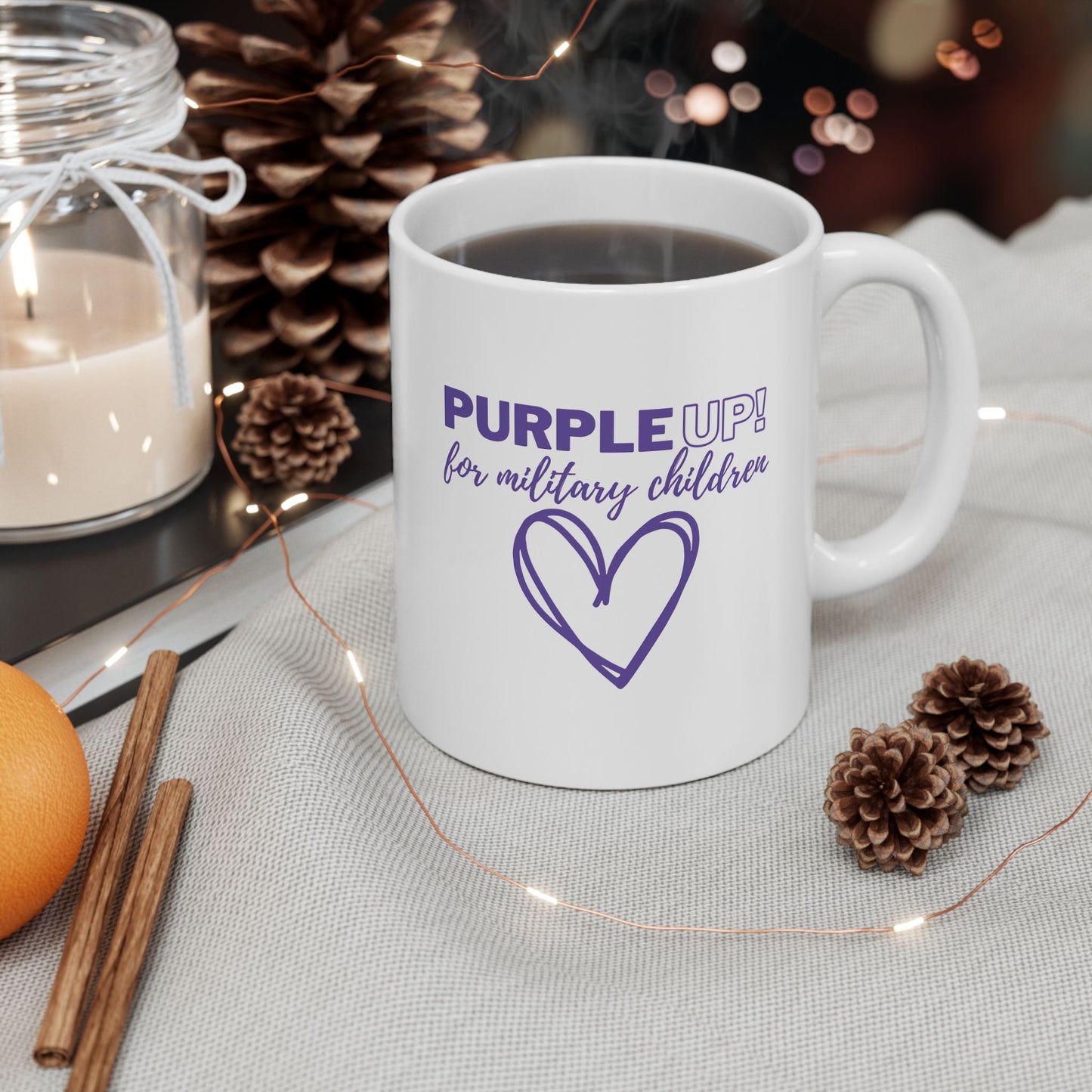 "Purple UP for Military Children" Ceramic Mug 11oz