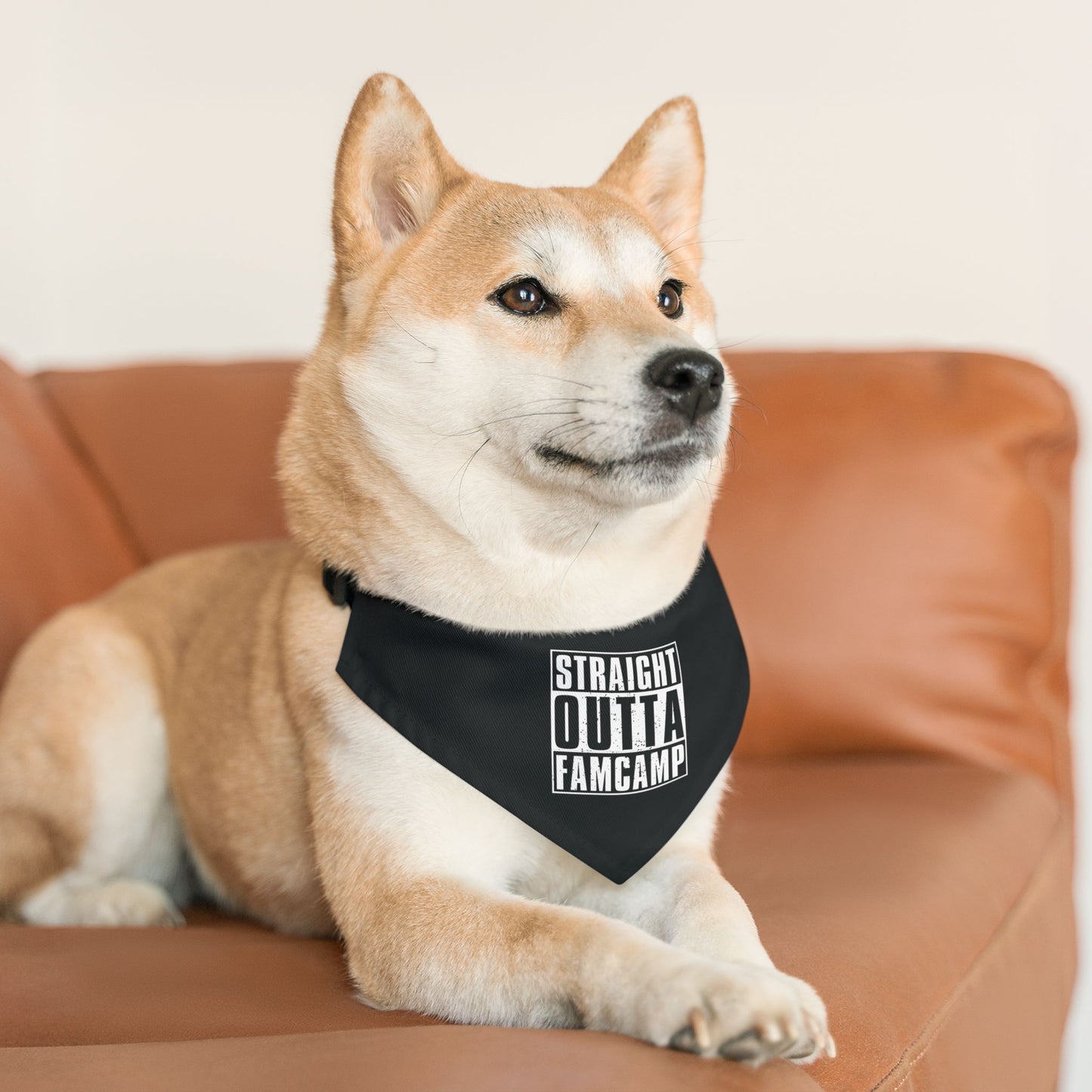 Straight Outta Famcamp Pet Bandana Collar