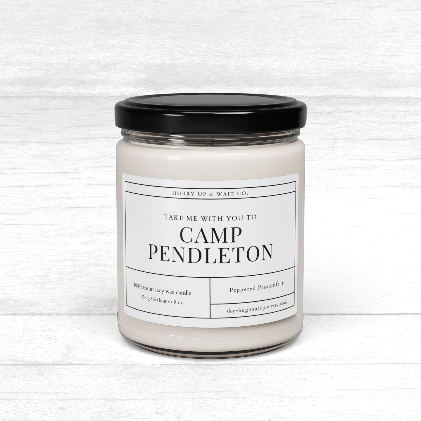 Personalized Military "PCS" Scented Candle