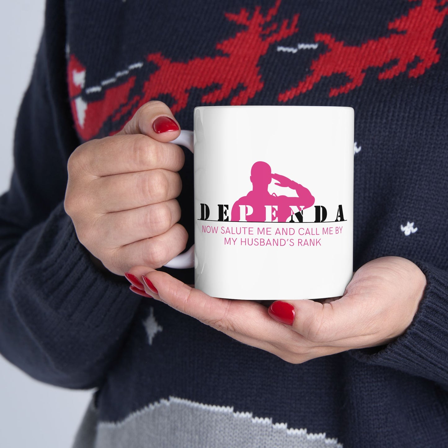 Dependa "My Husband's Rank" Ceramic Mug 11oz