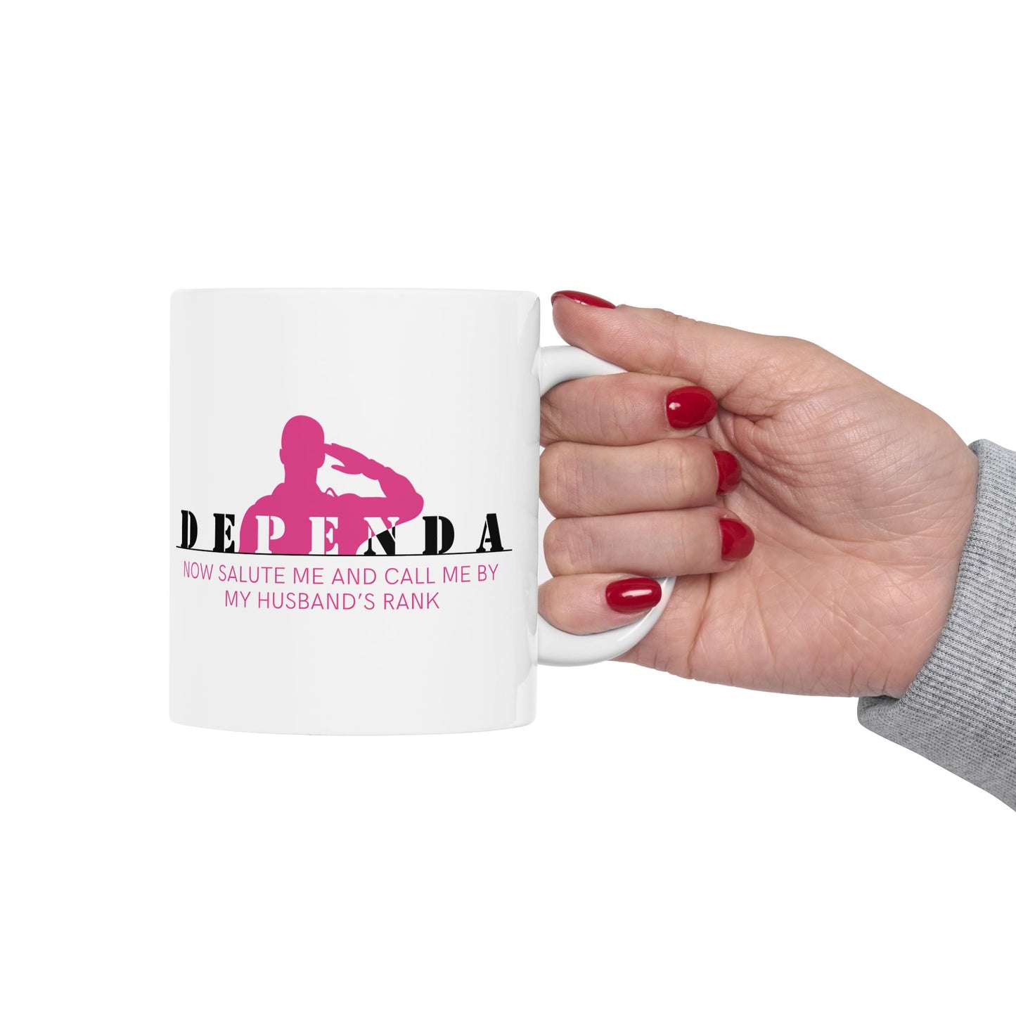 Dependa "My Husband's Rank" Ceramic Mug 11oz