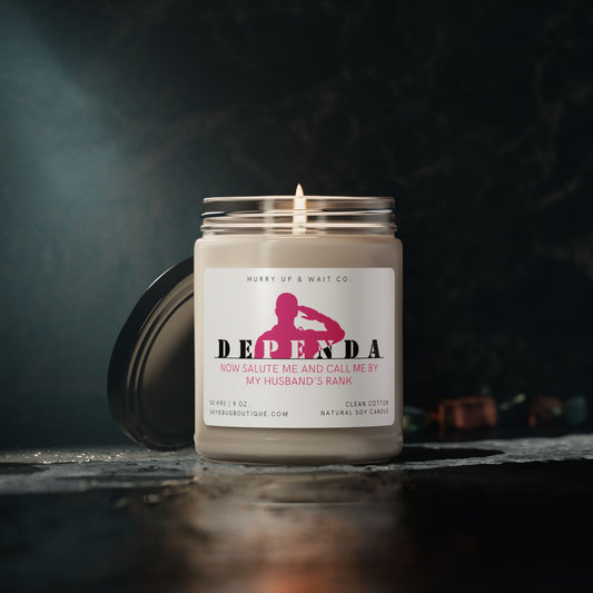 "Dependa Salute Me" (Husband's Rank) Candle