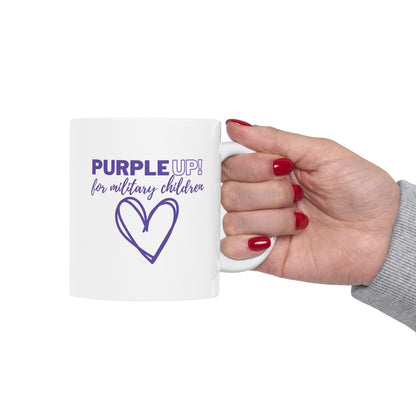 "Purple UP for Military Children"  Ceramic Mug 11oz