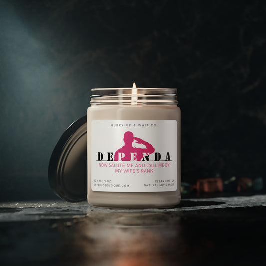 "Dependa Salute Me" (Wife's Rank) Candle