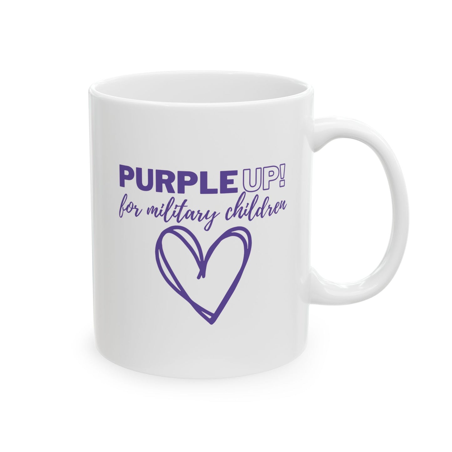 "Purple UP for Military Children"  Ceramic Mug 11oz