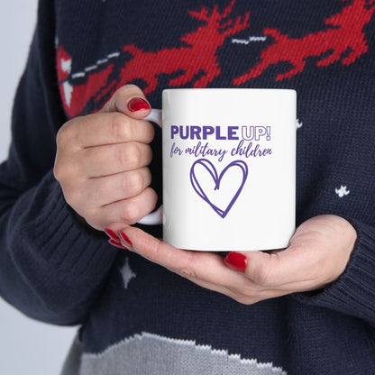 "Purple UP for Military Children"  Ceramic Mug 11oz