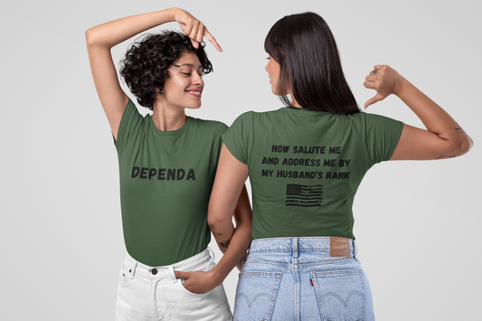 "Dependa Salute My HUSBAND'S Rank" UNISEX Tee